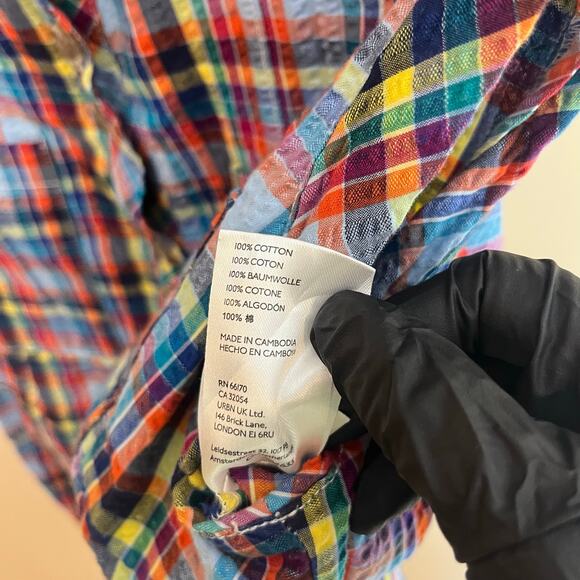 Urban Outfitters Women Zoey Workwear Romper Plaid Size M 100% Cotton - Picture 7 of 8